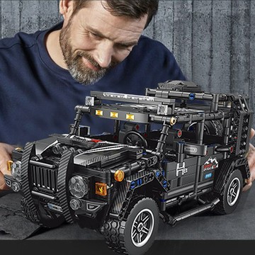 台灣出貨🔥積木車 越野車 積木玩具 兼容樂高積木機械組汽車路虎衛士攬勝悍馬越野車拼裝玩具6到12歲8