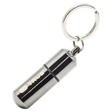 True Utility 英國 多功能防水輕巧打火機鑰匙圈FireStash 吊卡版 金屬高級鋅合金 O型防水墊圈  銀色  1個