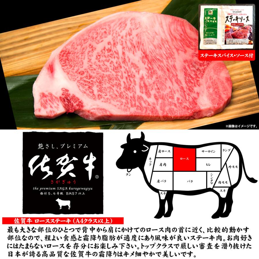 送料無料 お歳暮 お年賀 肉 牛肉 和牛 ステーキ肉 高級肉 ギフト プレゼント 内祝い お返し 贈答  お取り寄せ 佐賀牛 ロース ステーキ 200g×1枚