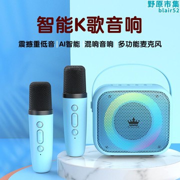 金冠k117(雙麥克風）便攜唱歌k歌音響 無線兒童家庭k歌音響