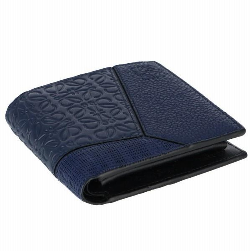 ロエベ 二つ折り財布 LOEWE 財布 メンズ PUZZLE NAVY BLUE