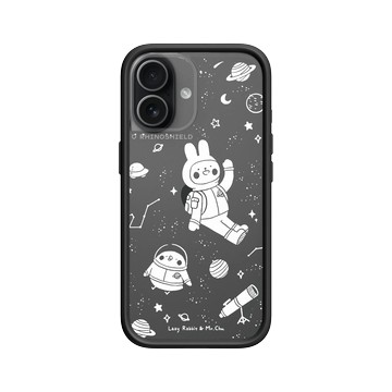 iPhone 17 Mod NX -邊框背蓋組合 (相機按鈕) 黑 - 懶散兔與啾先生 Lazy Rabbit and Mr.Chu - outerspace
