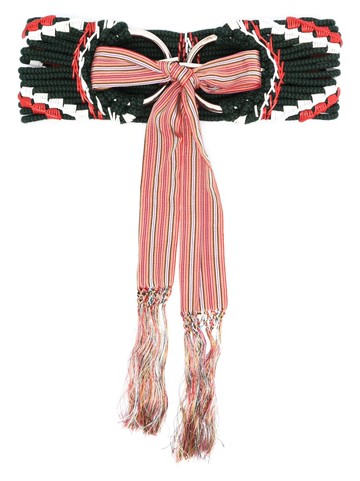 Gianfranco Ferré Pre-Owned - 1990s braided fringed belt - women - Leather/Cotton/Nylon - One Size - Green