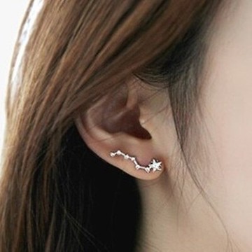 [米蘭精品] 鑲鑽耳環耳飾-時尚特別北斗星造型情人節生日禮物女飾品73du22