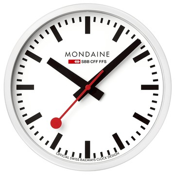MONDAINE 瑞士國鐵經典掛鐘25cm【白框】CLOCK10W