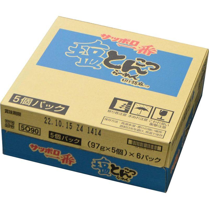 食品 サッポロ一番 塩とんこつラーメン 5個パック(97g×5) ×6個