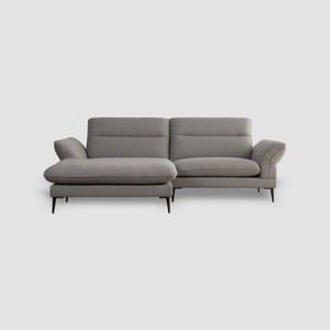 FLEXLUX Salino 貓抓布沙發 左轉角 245cm 淺灰