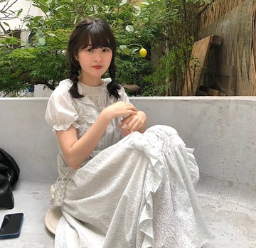 【花瓣】日系復古/暗紋碎花/木耳邊連衣裙/洋裝
