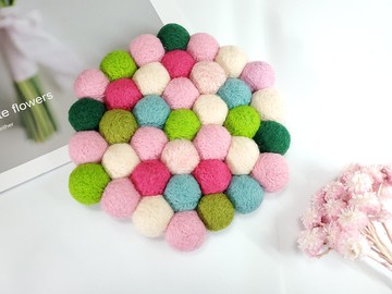 繽紛羊毛氈杯墊 六角形系列