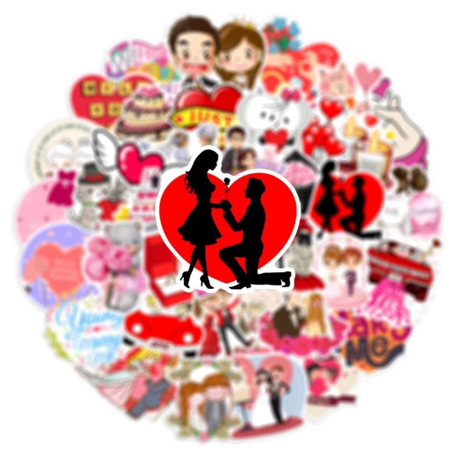 Wedding Stickers 50 Sheets Valentine's Day Love Anniversary Stickers Laptop