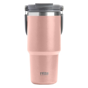 TYESO 泰碩 304不鏽鋼手提保溫隨行杯  粉色  750ml  1個