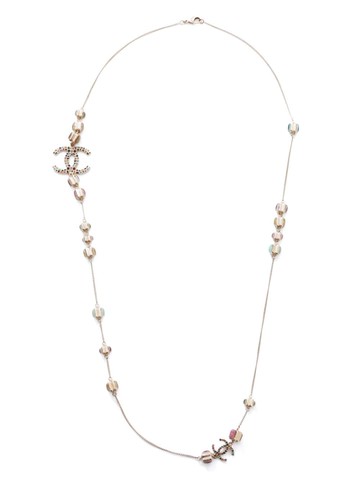 CHANEL Pre-Owned - 2000s CC-pendants necklace - women - Rhinestone/Gold Plated - One Size