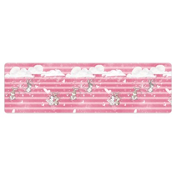 半島良品 輕回彈減壓長款皮革地墊 096  情侶兔比特  150 x 45cm