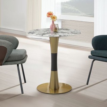 Boden-伊加爾2.3尺超晶石面圓型餐桌/小圓桌/休閒桌/商業洽談桌/商務桌-70x70x75cm