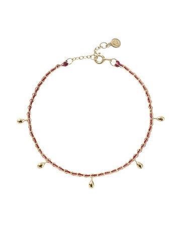 THE ALKEMISTRY - 18kt yellow gold Love pear-drop woven bracelet - women - 18kt Yellow Gold - One Size - Pink