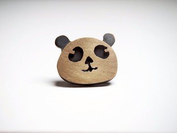 【Animals 系列】 #c26 大熊貓胸針/ 黃銅/ 手工禮物/ 客製化