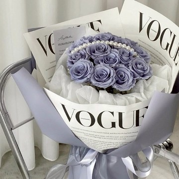 【Flora Flower】芙蘿拉永生俄羅斯花束-星空灰藍雲朵