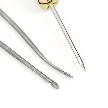 銅錐子補鞋直勾彎針錐子鉤針修鞋工具納鞋底上鞋錐子多針頭錐子