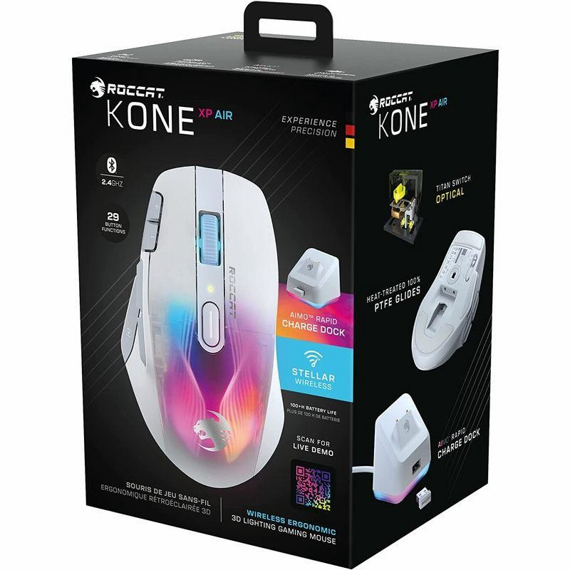 誠実 ROCCAT Kone XP Air ホワイト 充電ドック付きワイヤレス