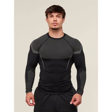 亞馬遜外貿男士緊身衣GYM運動健身跑步訓練服彈力時尚印花圓領長