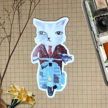 和紙貼紙/手帳貼紙 |喵肖像系列