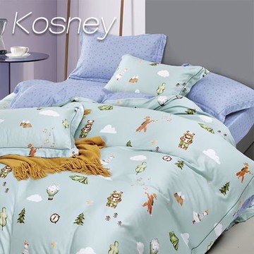 KOSNEY  旅行家  雙人100%天絲TENCEL四件式兩用被床包組