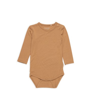 竹纖維長袖包屁衣(咖啡)68cm