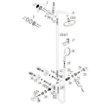 【麗室衛浴】德國 HANSGROHE27135 定溫淋浴龍頭零件 目錄及保養手冊