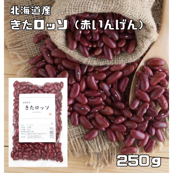 きたロッソ 250g 豆力 北海道産 赤いんげん豆 新品種 レッドキドニー 国産 国内産 希少種 インゲン豆