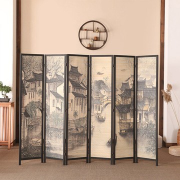 公司貨 免運 可開票 復古懷舊實木屏風隔斷移動客廳折屏隔斷現代中式折屏酒店民俗屏風