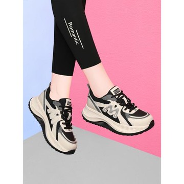 真皮老爹鞋女2025秋冬季新款加絨輕便厚底休閑鞋軟底百搭運動女鞋