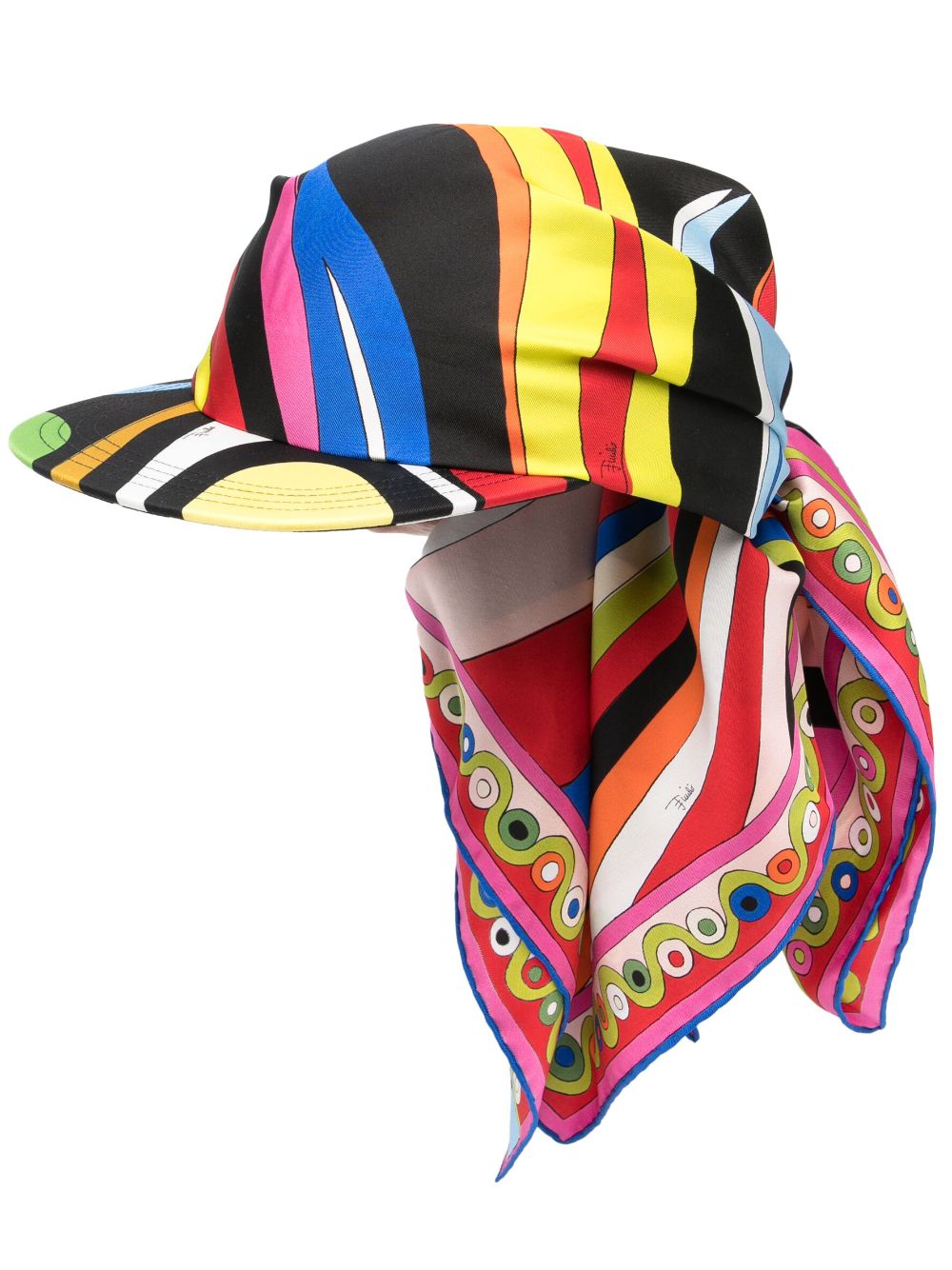 PUCCI - abstract-print scarf cap - women - Silk - One Size - Black