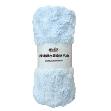 寶貝家品極速吸水雲朵格毛巾-淺藍 35x75cm