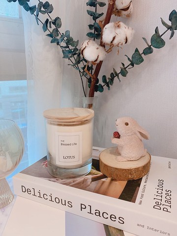 香氛禮盒_大豆香氛蠟燭+許願兔擴香石