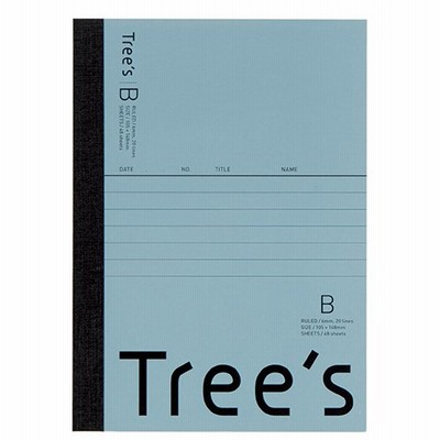 日本ノート スタンダードノート Tree's A6サイズ B罫48枚 ブルーグレー UTRBA6GR