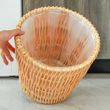 藤編垃圾桶家用客廳創意可愛臥室廚房垃圾收納筐衛生間垃圾桶大號