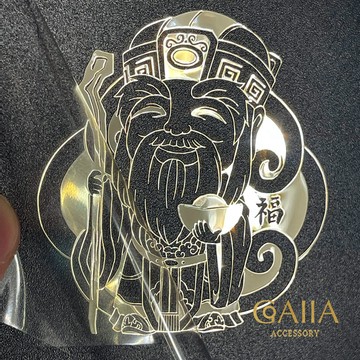 Q版土地公。福德正神金屬貼