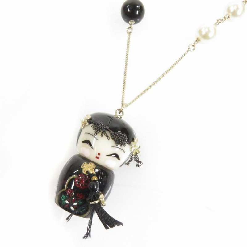 CHANEL【シャネル】 こけし ネックレス プラスティック