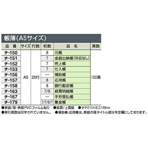 kokuyo コクヨ 帳簿 銀行勘定帳 A5 100ページ チ-158