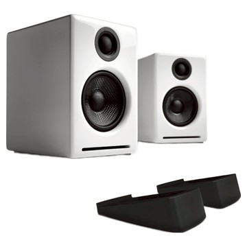 Audioengine 升級版 主動式書架喇叭 + 腳架/支架組合  白色  A2+