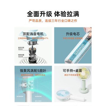 coofun手持小風扇便攜式隨身小型迷你usb可充電超靜音長續航大風力學生宿舍辦公桌上桌面臺式兒童制冷電風扇