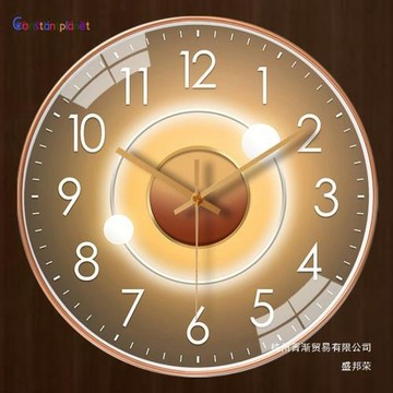 網紅輕奢掛鐘客廳家用時尚餐廳臥室時鐘表2024新款簡約現代黃榮幸