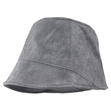 歐逆款麂皮絨小臉漁夫帽  灰色  53~58 x 6 x 11cm