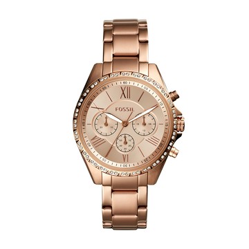 Modern Courier 輝煌時代三眼計時女錶 玫瑰金色不鏽鋼鍊帶 40MM BQ3377