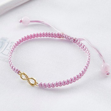 送禮【咕咕好運GoodLuck】 永恆的幸運14K金手鍊  粉水晶 (含開光)-生日 禮物 含包裝 送女友 送禮 好人緣 推薦 療癒 水晶 手鍊