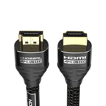 CHOseal 秋葉原 HDMI2.0高畫質4K磨砂頭影音編織傳輸線  5m  尊享黑  1條