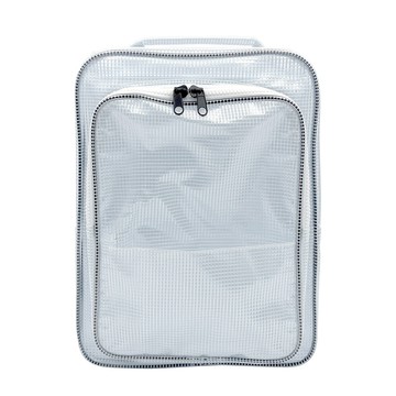 【大船回港】白色網格無塵加厚後背包-方款 9401