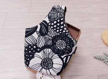 【雙杯袋】【防潑水】北歐大花-外出手提袋-雙杯飲料袋-防水提袋