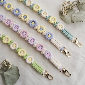 Macrame 小雛菊背帶 新色 可調式 手機背帶 十朵小花