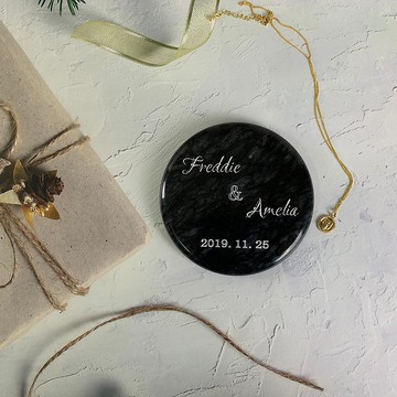 客製化禮物【客製化】大理石杯墊 (一組兩片)